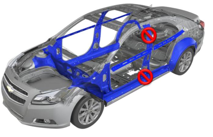 2013 Malibu Eco Chevrolet eAssisst Extrication Hybrid Battery HV Cable Body Structure