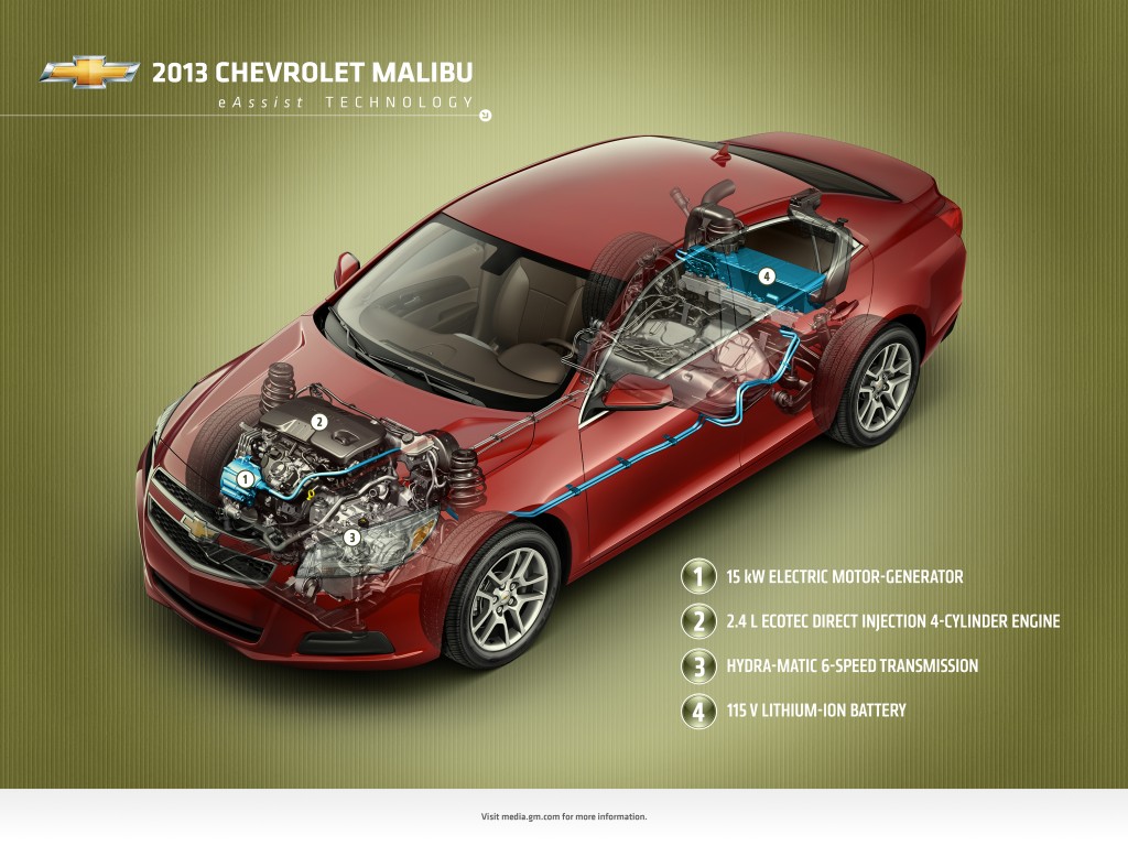 2013 Malibu Eco Chevrolet eAssisst Extrication Hybrid Battery HV Cable