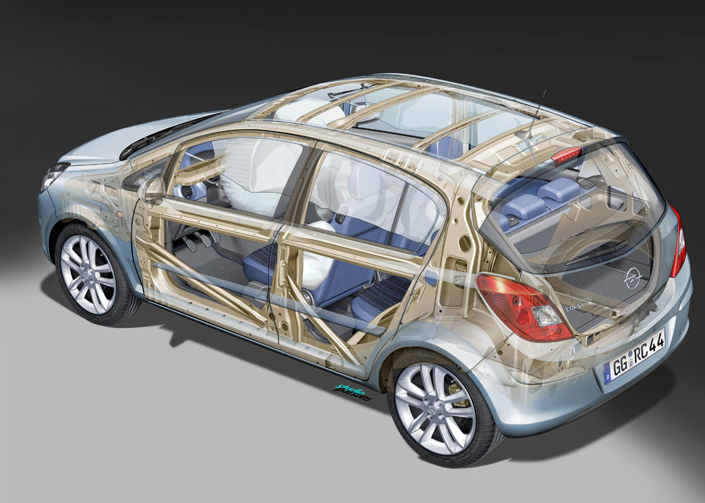 2013 Opel Corsa Body Structure and Airbags