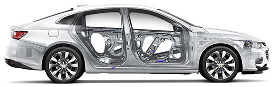 2016-chevrolet-Malibu-body-structure-Extrication-safety-cage